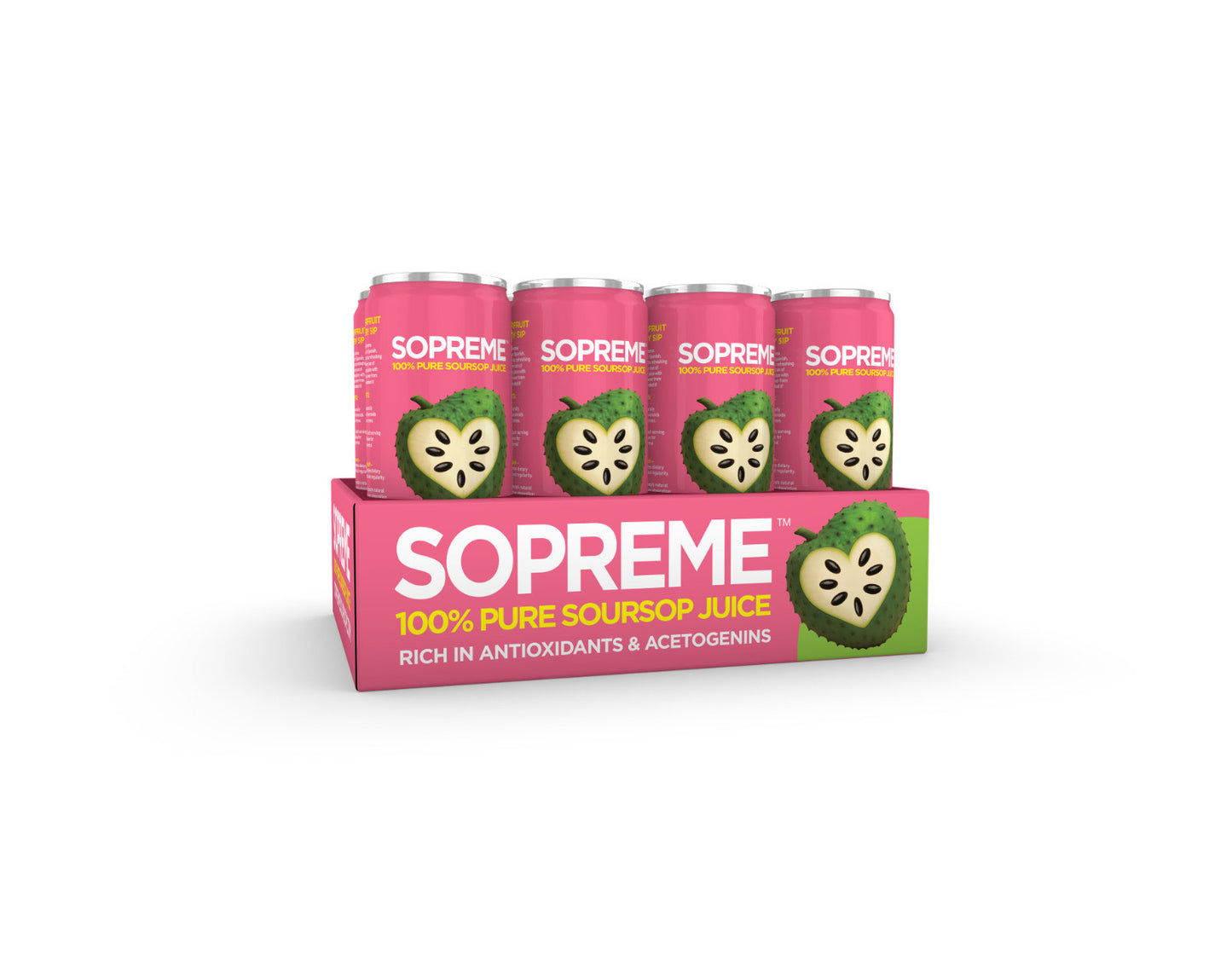 SOPREME™ 100% Pure Soursop Juice – 12 Pack Tray (12oz Cans)
