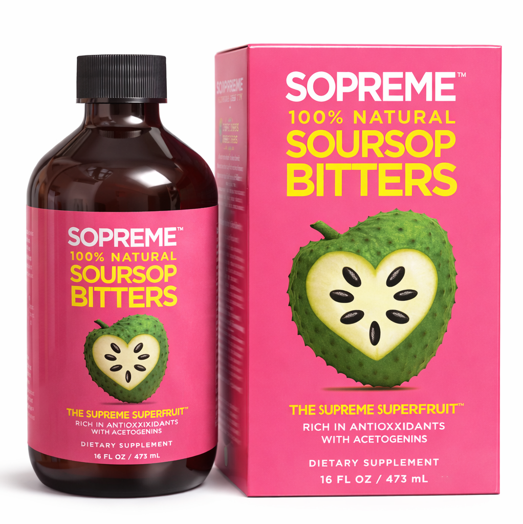 SOPREME soursop bitters botanical herbal blend box
